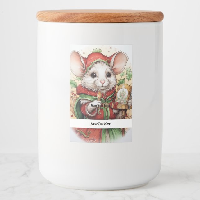 Jul Mouse 48 Din text här Mat Etikett (Framsida)