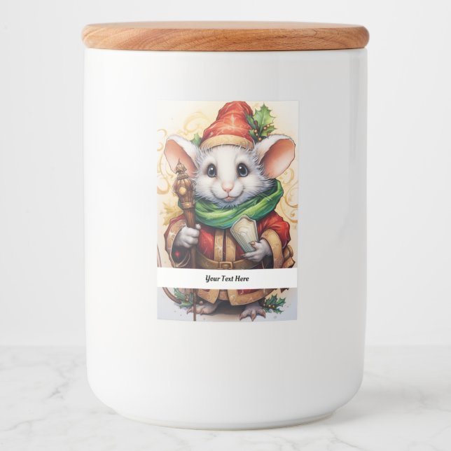 Jul Mouse 4 Din text här Mat Etikett (Framsida)