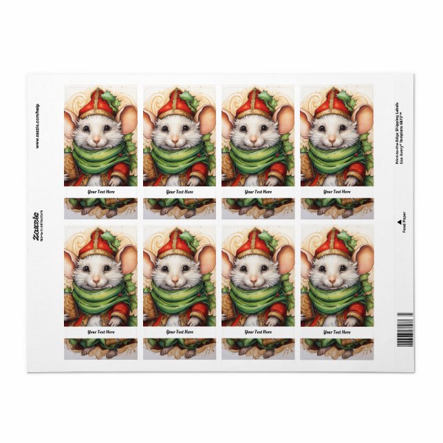 Jul Mouse 5 Din text här Fraktsedel (Helt Ark)