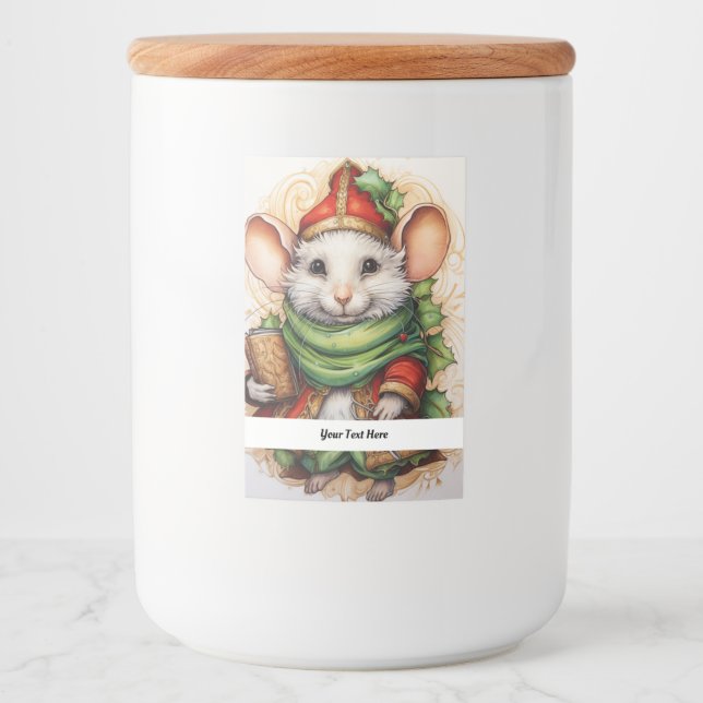 Jul Mouse 5 Din text här Mat Etikett (Framsida)