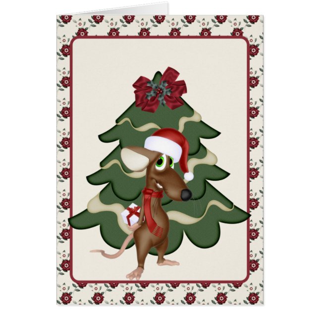 Jul Mouse Card Hälsningskort (Framsidan)