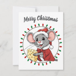 Jul Mouse får osthälsningskort Julkort
