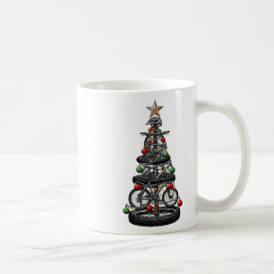 Jul Mtb Mountainbike Träd Xmas Roligt Män Kaffemugg