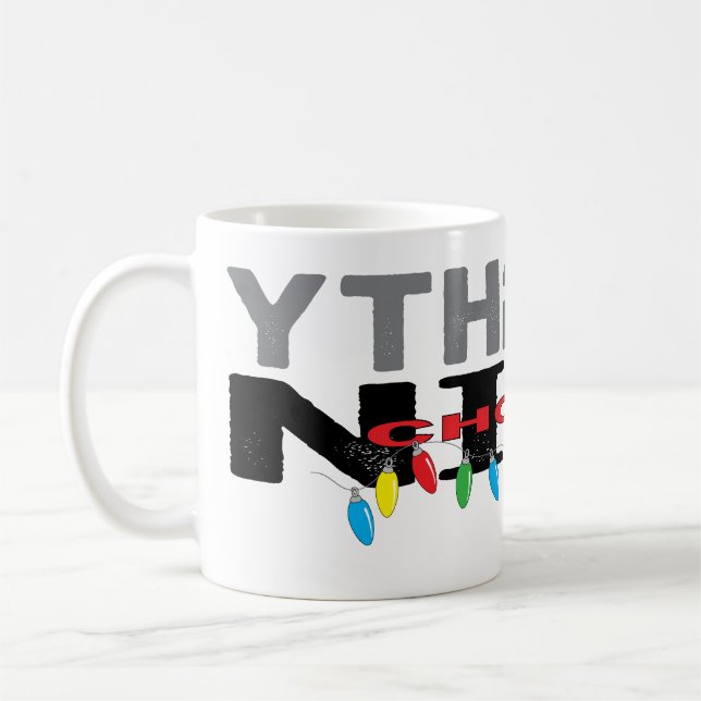 Jul Mugg 11 oz. "Naughty Välj Nice" (Vänster)