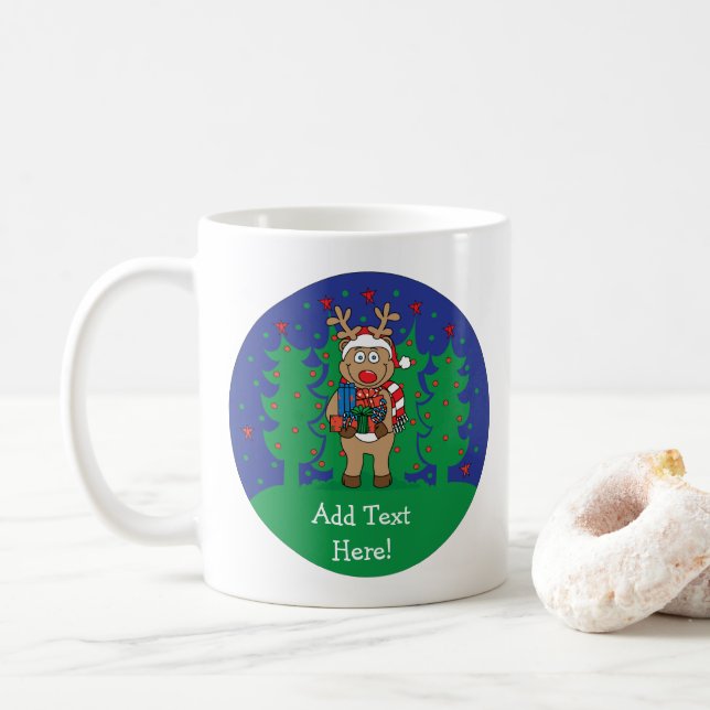 Jul Mugg 11 oz. Reindeer Gifts Personalize (Med munk)