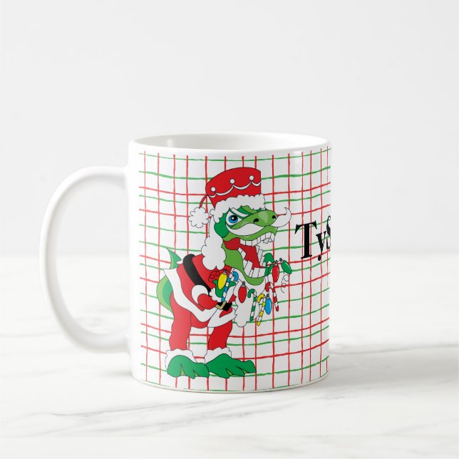 Jul Mugg 11 oz. "TySANTAsaurus Rex" (Vänster)