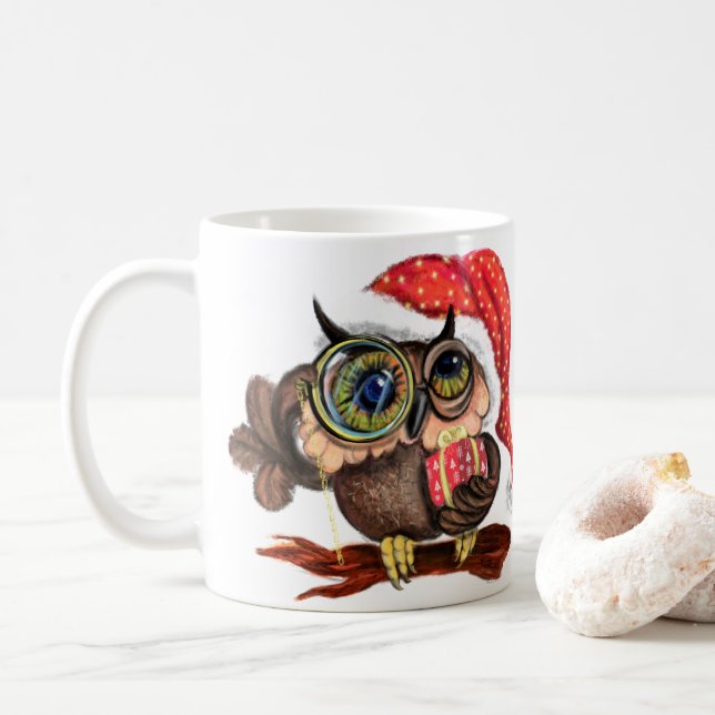 Jul Mugg Gift Baby Uggla med gåvor (Med munk)