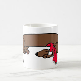 Jul Mugg med sovande Dachshund