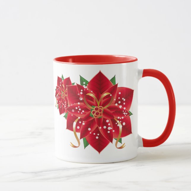 Jul Mugg-Red Poinsettias Mugg (Höger)