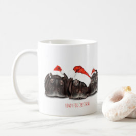 Jul Mugg: Redot till jul Sömnig Hippos Kaffemugg