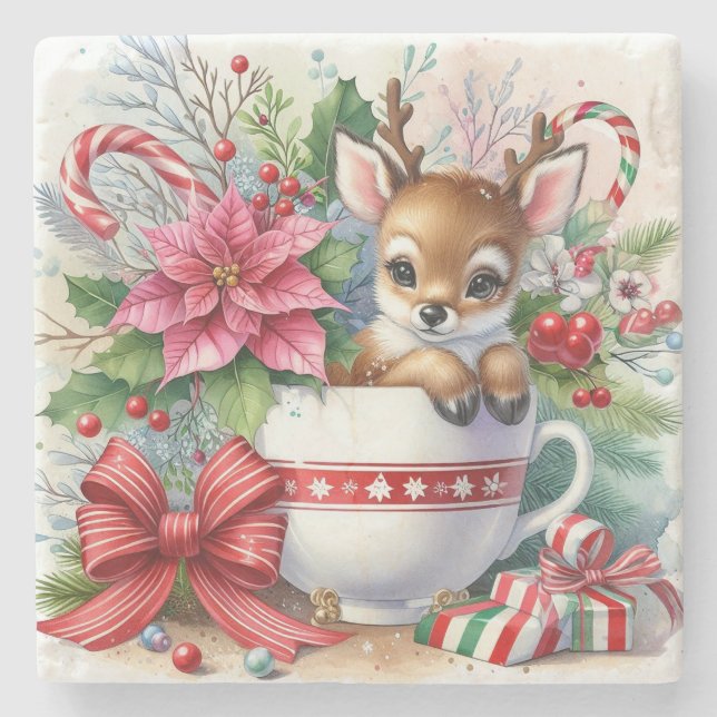 Jul Mugg Reindeer 3 Stenunderlägg (Framsidan)