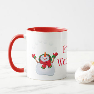 Jul Mugg-Snögubbe-Frohliche Weihnachten Mugg