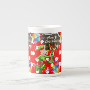 Jul Mugg, Vintage, God jul Elf Benporslin Mugg