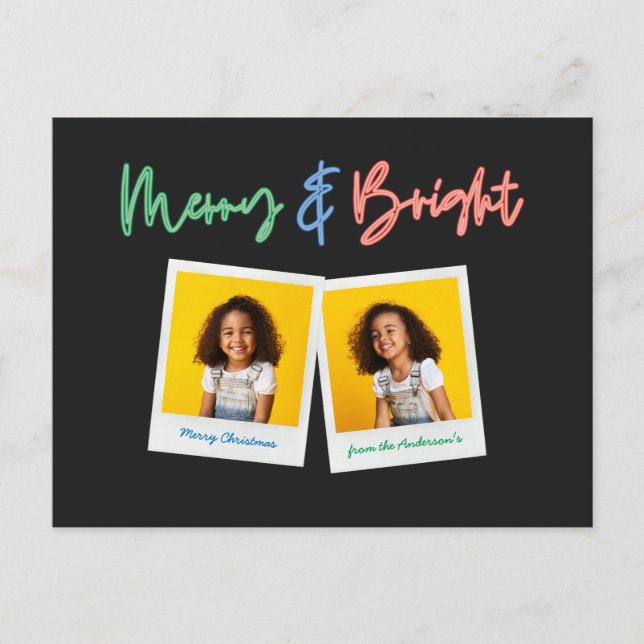 Jul - multifoto - ljus modern färgnyans helg vykort (Framsida)