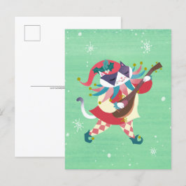 Jul Music Elf Cat vykort