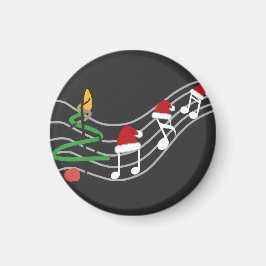 Jul Musik noter Santa Hat Treble Clef Magnet