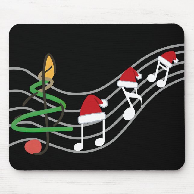 Jul Musik noter Santa Hat Treble Clef Musmatta (Framsidan)