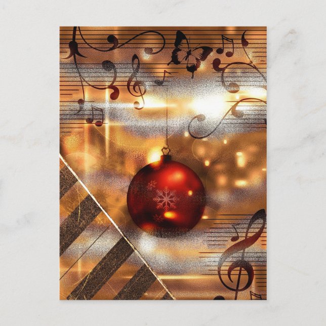 Jul Musik pianolärare Holiday Helg Vykort (Framsida)