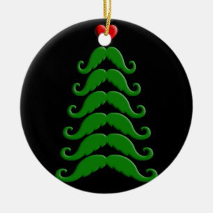 Jul Mustache Träd Julgransprydnad Keramik