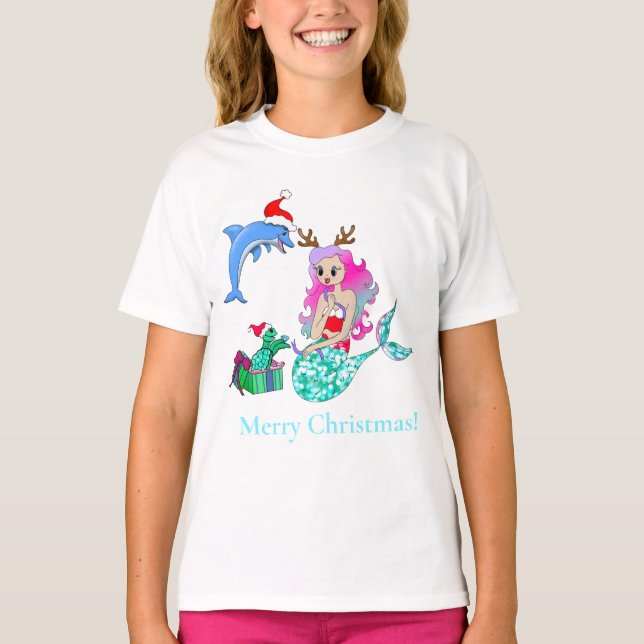 Jul Näckflicka öppnar presenter T Shirt (Framsida)