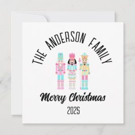 Jul Näckknäppare Pastell Personligt Namn Julkort