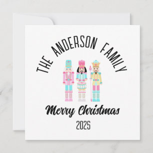 Jul Näckknäppare Pastell Personligt Namn Julkort