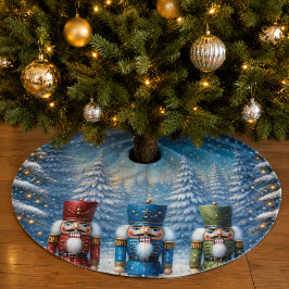 Jul Näckrackare Snöig Skog Julgransmatta Borstad Polyester