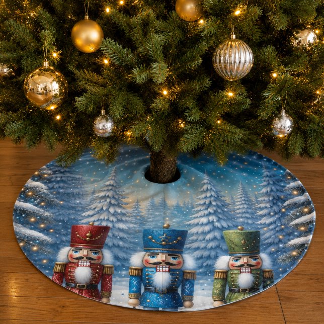 Jul Näckrackare Snöig Skog Julgransmatta Borstad Polyester (Skapare uppladdad)