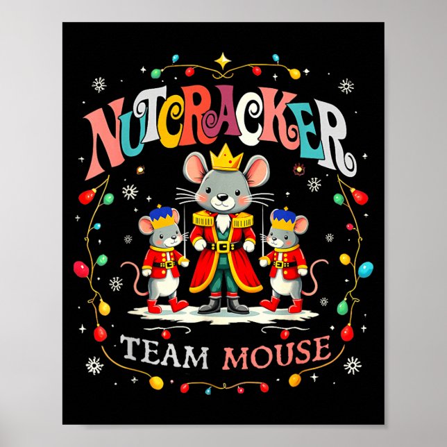 Jul Näckrackare Team Mus Kvinnor Barn Flick  Poster (Framsidan)