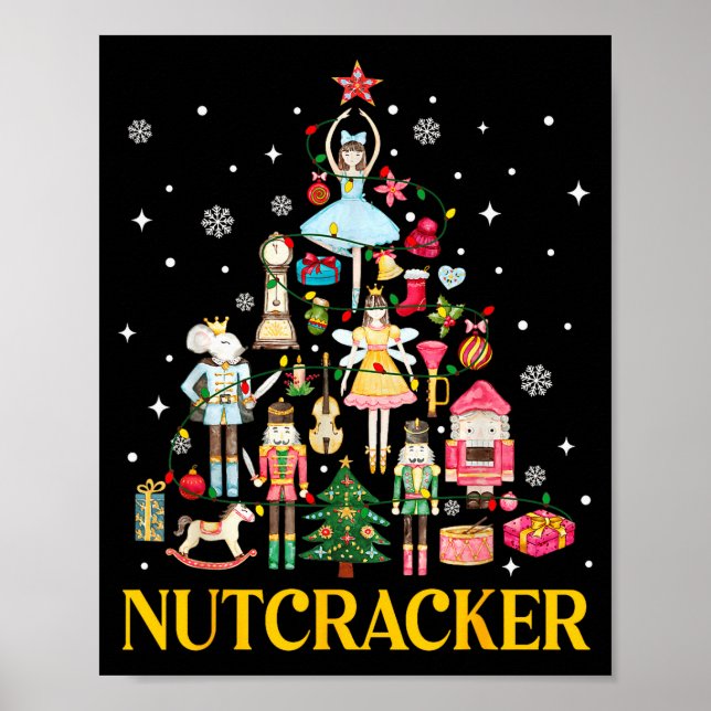 Jul Näckrackare Trupp Balett Dans Kvinnor Barn  Poster (Framsidan)