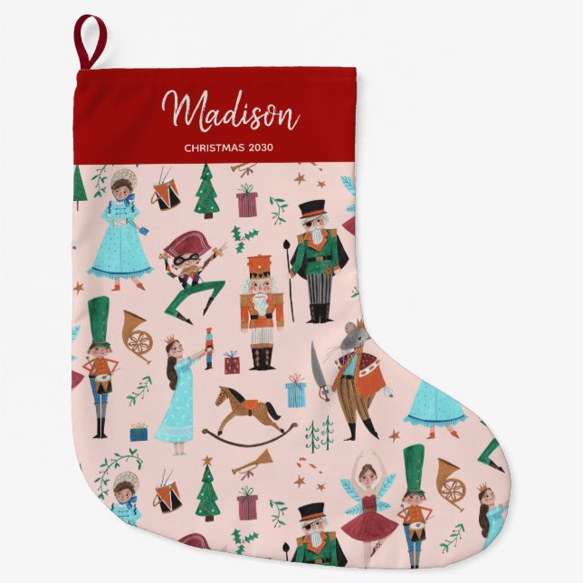 Jul Näckrackarebalett rosa Stor Julstrumpa (Framsidan)