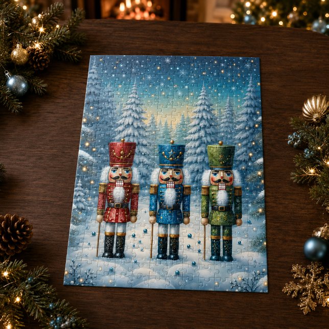 Jul Näckracker Snöig Skog Pussel (Skapare uppladdad)