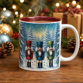 Jul Näckracker Snöig Skog Två-Tonad Mugg