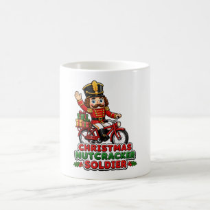 Jul Näckracker Soldat som cyklar Kaffemugg