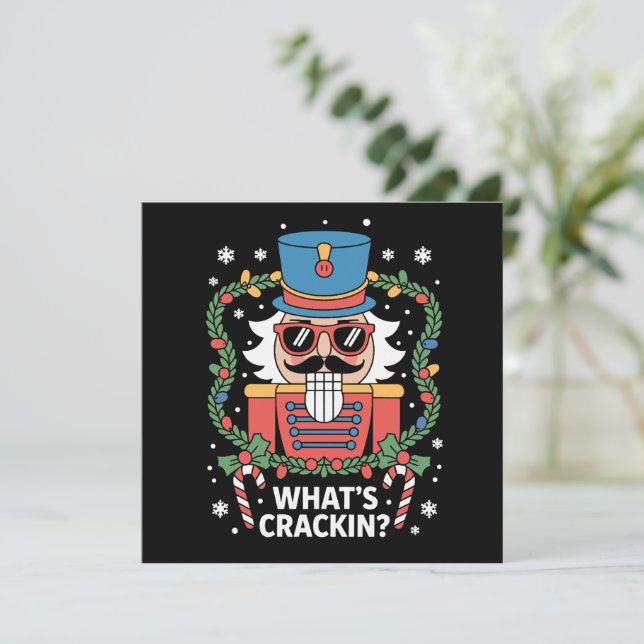 Jul Näckracker Vad Spricker Roligt Xmas Julkort (Stående Fram)
