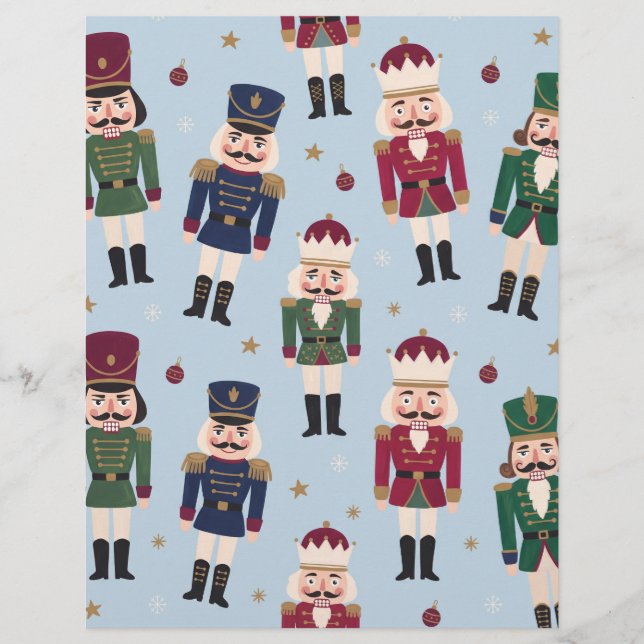 Jul Näckros Soldater Blå Scrapbookpapper (Framsida)