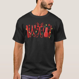 Jul Nageltekniska Verktyg Renhorn Ljus T Shirt