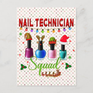 Jul Nail Technician Julafton Salon Owners Vykort