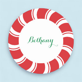 Jul Namn bricka Badge Round 3-tums Julfest Namnbricka