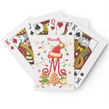 Jul Namn Monogram Anpassningsbar Gingerbröd Red