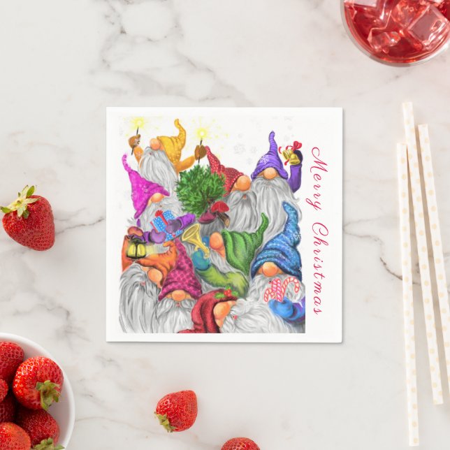 Jul Napkins med Gnome Party Pappersservett (Insitu)