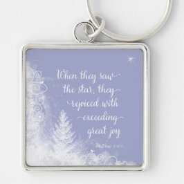 Jul - när de såg stjärnan fyrkantig silverfärgad nyckelring