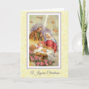 Jul, Nativitet, Jungfru Mary, Kristus Child. Helgkort