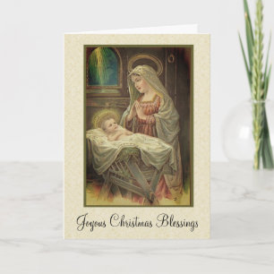 Jul Nativitet Mary Jesus Manger Helgkort