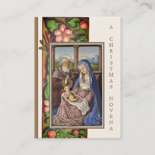 Jul Nativitet Novena Jesus Mary Heliga Card Visitkort