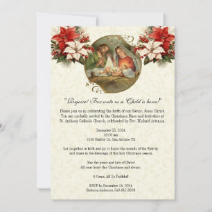 Jul Nativitet Party Firande Religous Inbjudningar