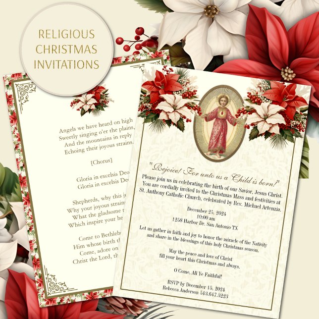 Jul Nativitet Party Firande Religous Inbjudningar (Skapare uppladdad)