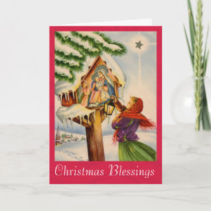 Jul Nativitet Shrine Hälsning Helgkort