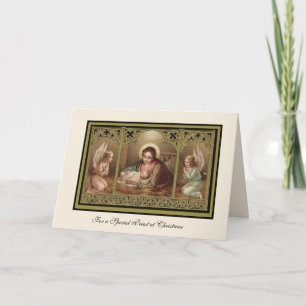 Jul Nativitet Virgin Mary Jesus Änglar Holid Helgkort