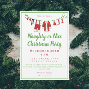 Jul Naughty eller Nice Party Inbjudningar
